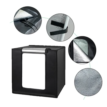 

Multifunctional 0.64m LED Light Soft Box Set Portable Photo Lighting Modifier Photography Accessory Softbox with 3 Backdrops