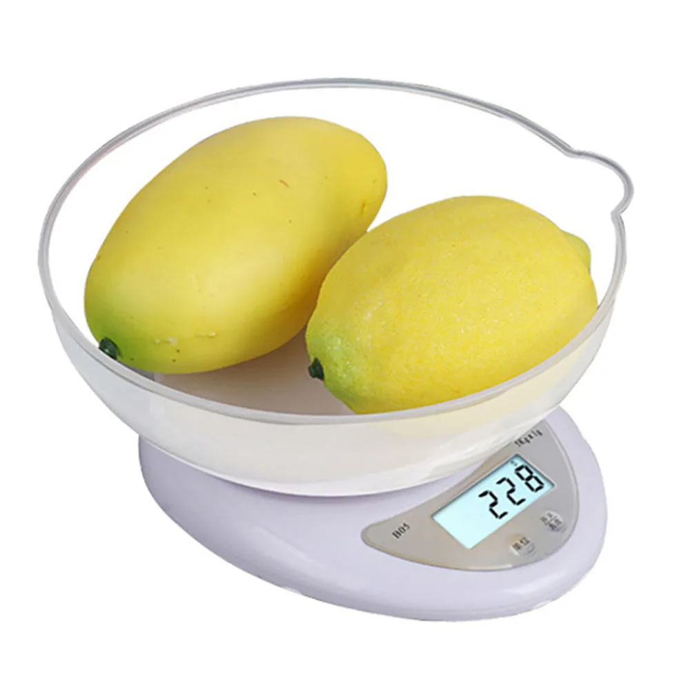 New Kitchen Scales 5kg x 1g Portable Electronic Digital Cooking Weight Scale Food Scale Multifunctional (No Battery Included)