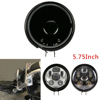 

5.75In Motorcycle Headlight Cover Housing Holder Bucket Black For Harley Dyna