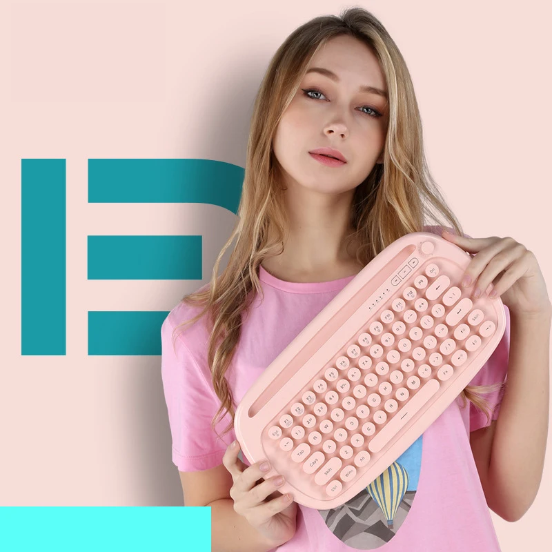Victsing 85 клавиш Беспроводная клавиатура подсветка с круглыми клавишами Bluetooth клавиатура Двойное Подключение для офисного ПК ноутбука