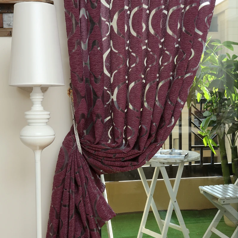 Modern Curtain Red Purple 3D Home Textile Bedroom Window Fabric High Shading window curtains