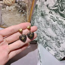 Горячая Классическая любовь сердце женские серьги-гвоздики сделать старое солнце звезда латунный Черный цвет женские Девушки вечерние манжеты ювелирные изделия