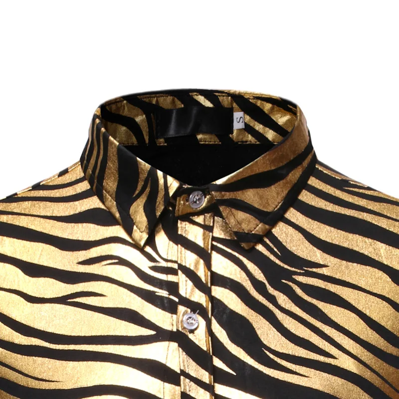 Мужские рубашки в полоску золотого и бронзового цвета, Camisa Masculina,, брендовая приталенная рубашка с длинным рукавом, мужская деловая Свадебная рубашка-смокинг
