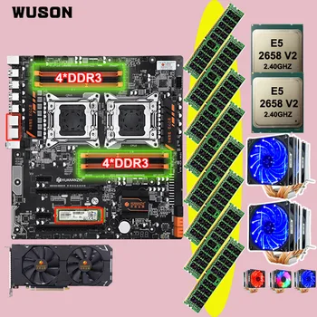 شراءHUANANZHI X79-8D اللوحة الأم المزدوجة X79 مع 256G SSD المزدوج وحدة المعالجة المركزية Xeon E5 2658 V2 CPU مبردات RAM 64G(8*8G) بطاقة الفيديو GTX1660 6G