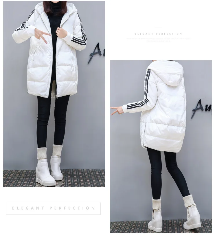 Зимний стиль, европейские товары, модный пуховик, хлопковая стеганая одежда, Женская свободная плотная одежда средней длины в Корейском стиле