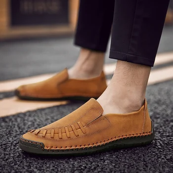 

Big size 38-47 Fashion Outdoor Brand Men Shoes Genuine Leather Shoes Casual Men Leather comfortable Shoes Slip On Men Loafers w5