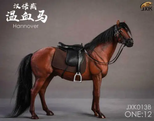 1/12 масштаб статуя животного JXK013 Ганновер лошадь warmbrod Пальмовая фигурка игрушки с жгутом Коллекционная Fit 6 ''фигурка куклы - Цвет: JXK013 B