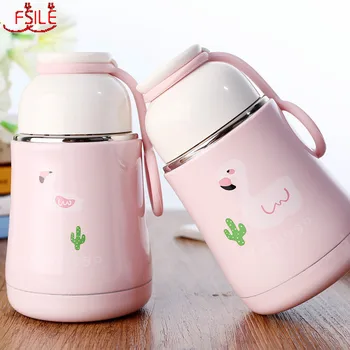 

Fashion Cartoon Flamingo Thermos Portable Portable Big Belly Cup 304 Stainless Steel Water Bottle Student Couple Insulation Cup