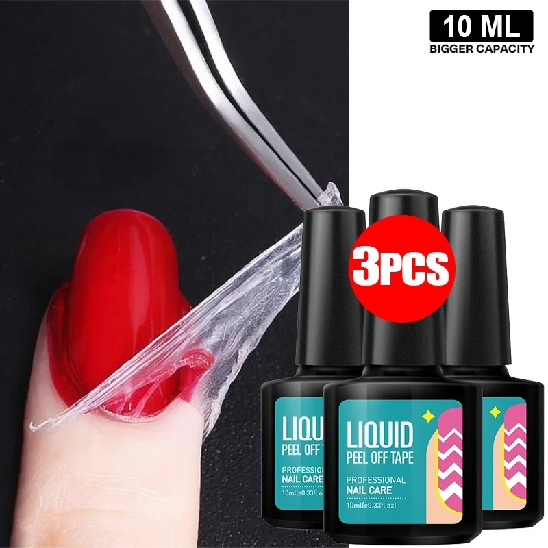 Modelones 3Pcs/Lot Peel Off Nail Tape Latex Gel Polish Anti-freezing Cuticle Guard Nail Gel Lacquer Easy Clean Nail Polish Set
