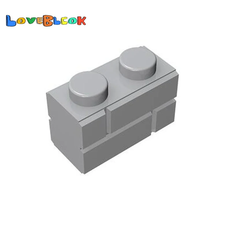 

Brick 1x2 with Embossed Bricks For Wall House Building Blocks Assembles MOC Parts DIY Toys Creative 98283 For Kids 10pcs/Lot