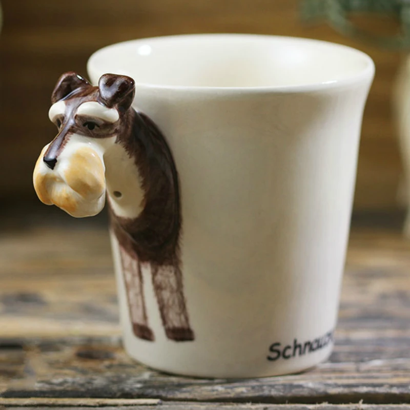 300 мл шнауцер собака кофейная чашка tazas de ceramica creativas забавные кружки с животными 3D мультфильм Подарочная кружка Милая кружка собака