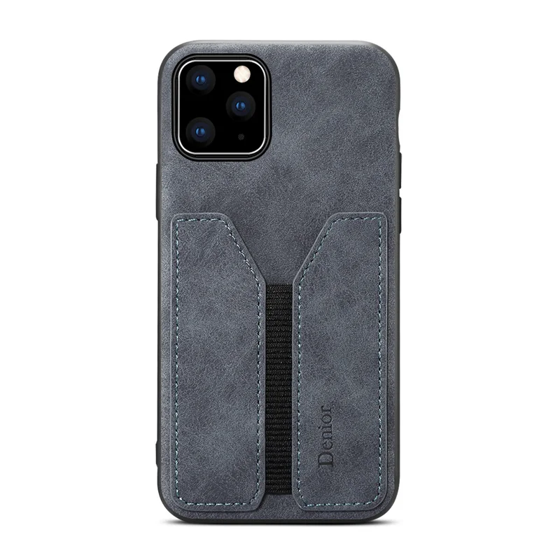 Для iPhone 11 11Pro MAX, мягкий ТПУ чехол для мобильного телефона, кожаный чехол, кредитный держатель для карт - Цвет: DarkGrey