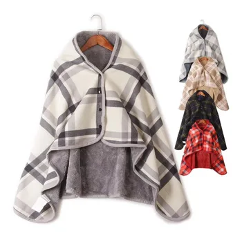 

Lanke Multifunction Doublelayer Tartan Plaid Winter Warm Blanket,Womens Blanket Scarf,Coral Fleece Warm Nap Blanket Shawl