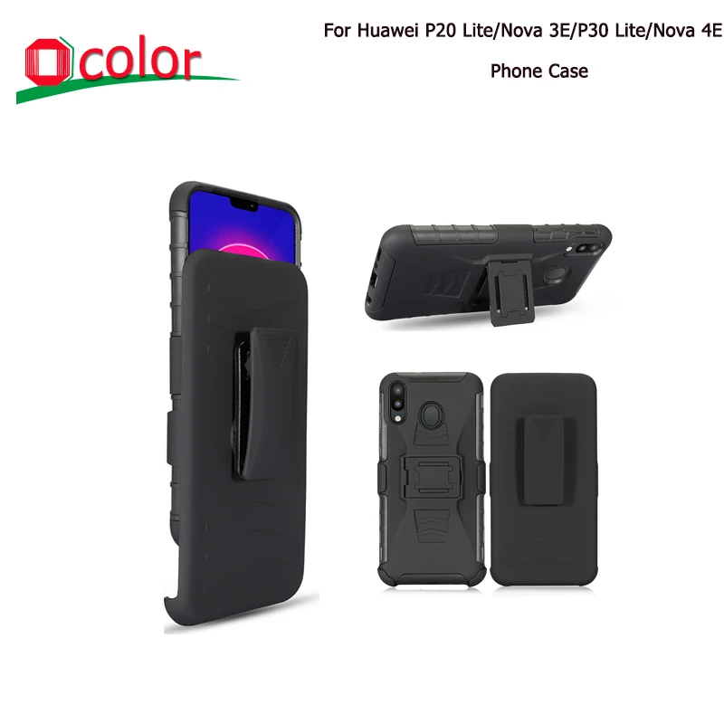 

ocolor For Huawei P20 Lite Nova 3E Clip Case Shockproof With Belt Kickstand Case For Huawei P30 Lite Nova 4E Phone Capa