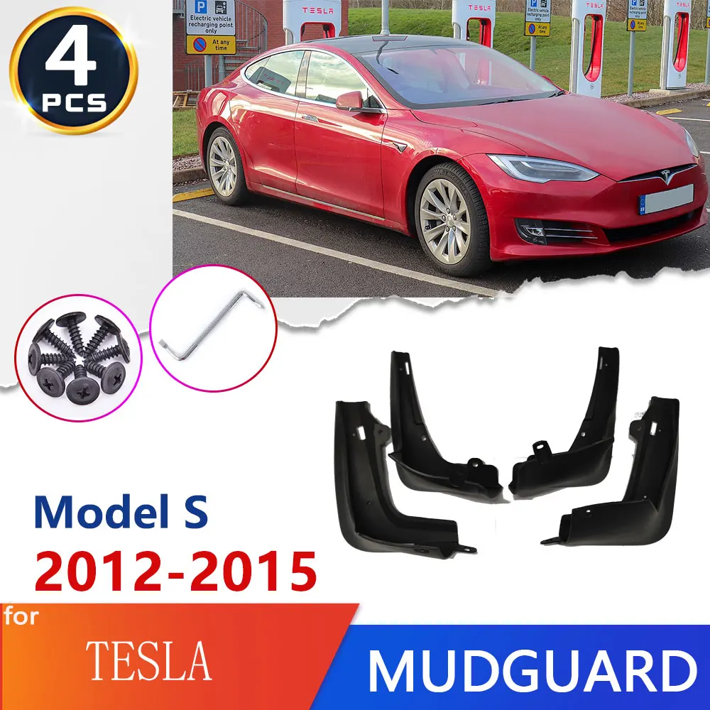 

For Tesla Model S 2012~2015 High Quality Plastic Car Fender Mud Flaps Mudflaps Mudguards Splash Guards Car Accessories Goods