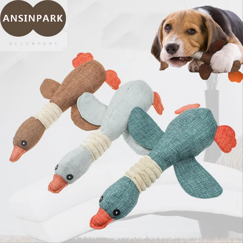 

Popular pretty pet toy dog toy Squeaking Chew Toy Sound for All Animals stuffed squirrel cartoon wild goose squeaking toy h1241