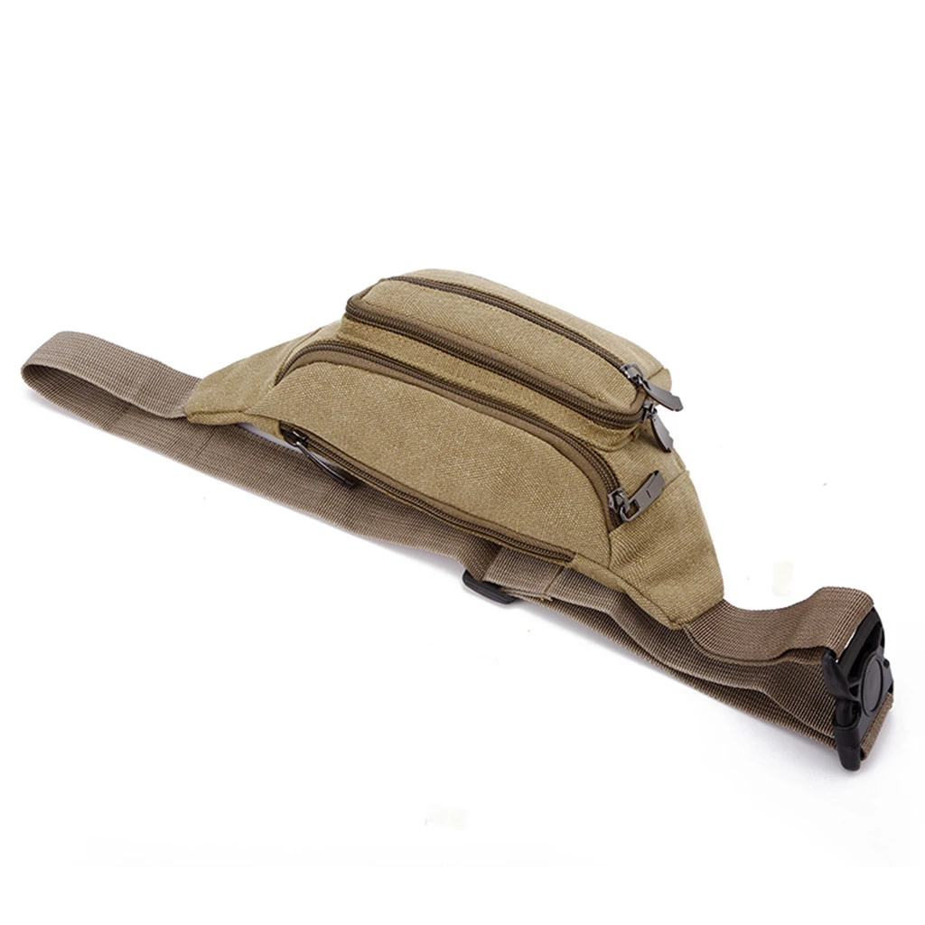 Canvas Waist Bag Unisex Neutral Outdoor Zipper Chest Bag Street Sport Fanny Pack Girl Boy Waist Belt Bags Fashion Phone 819