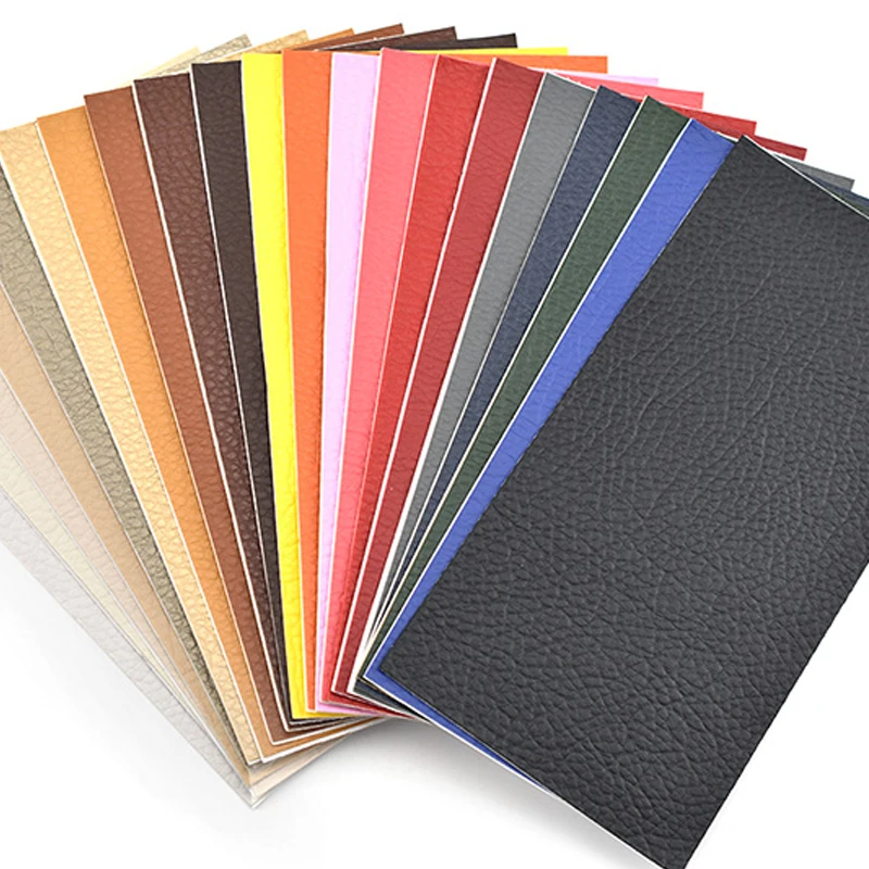 20x30cm Self Adhesion Litchi Faux Synthetic Leather Patches Big Multicolor PU Sofa Hole Repair Car Sticker Decoration Waterproof