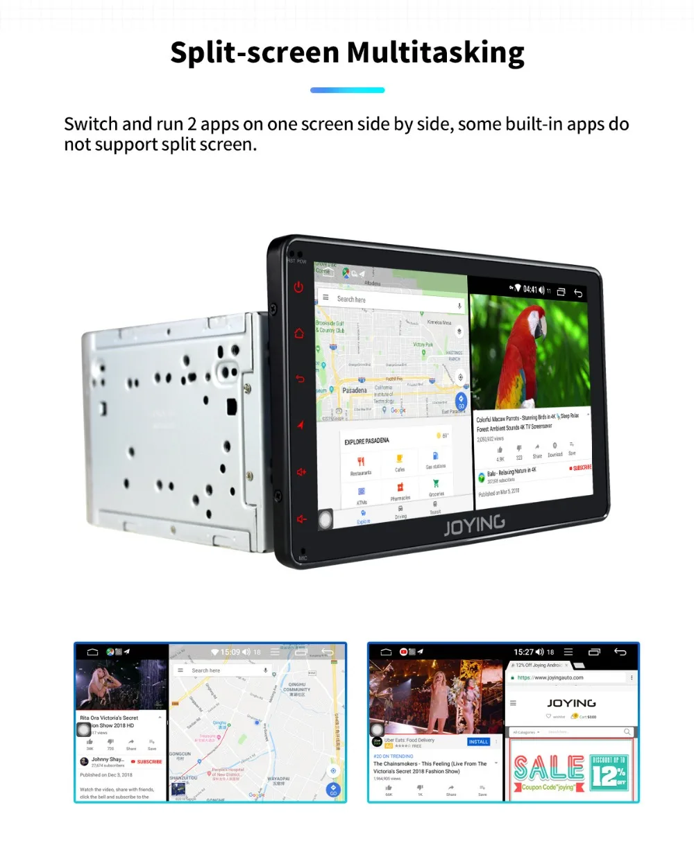 Best JOYING 2 din car radio  Android 8.1 For Toyota Corolla Octa Core 8"touch screen DSP Mirror link Split Screen Support DVR/OBD/SWC 20