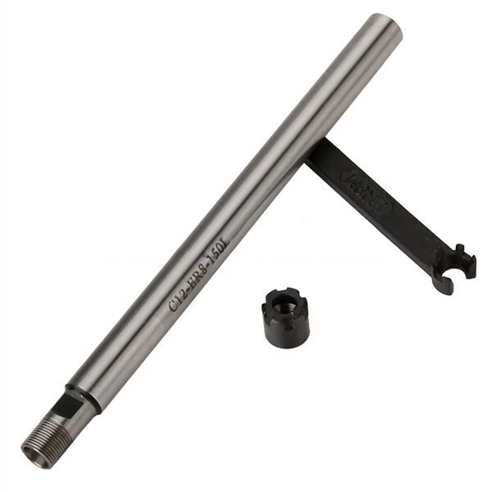 

C12 ER8M 150L Collet Chuck Holder CNC Straight Shank +Wrench For Milling 150mm Tool Replace Professional