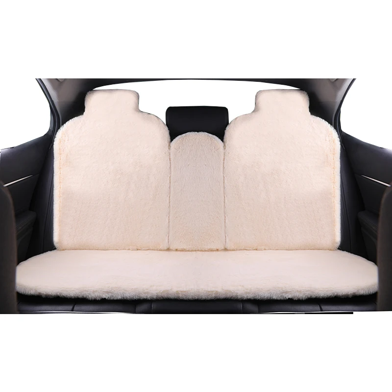 beige back seat Подушка для автомобильного сиденья мягкая короткая шерстяная теплая подушка для сиденья зимний протектор-Универсальный Подходит для автомобилей сиденье водителя офисное кресло(серый - Название цвета: beige back seat