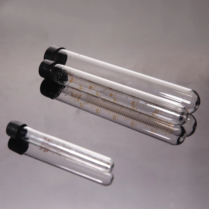 

10 pieces/lot Calibration Glass Test Tube with Srew Cap Glass Tube with Spiral Cap Round Bottom