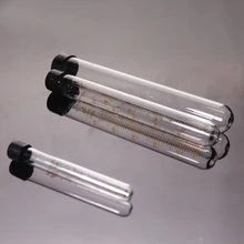 Tubo de ensayo de vidrio de calibración, 10 unids/lote, con tapa de rosca, tubo de vidrio con tapa espiral, parte inferior redonda