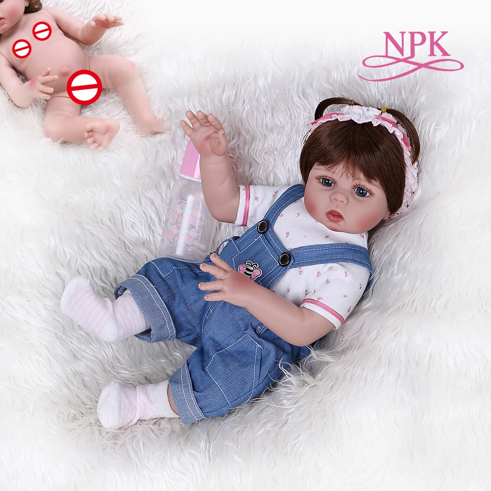 

48CM premie bebe doll reborn baby girl doll full body soft silicone lifelike soft baby doll Bath toy Anatomically Correct
