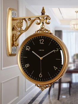 

Luxury Electronic Wall Clock Outdoor Modern Design Silent Double Sided Wall Clock Living Room Orologio Da Parete Home Watch JJ