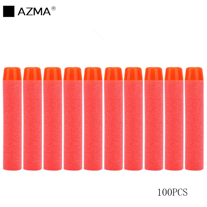 AZMA 100 шт для пуль Nerf, мягкие полые головки 7,2 см, дротики eva, игрушечный пистолет, пули для серии Nerf, игрушки, пистолет, детские подарки - Цвет: Красный