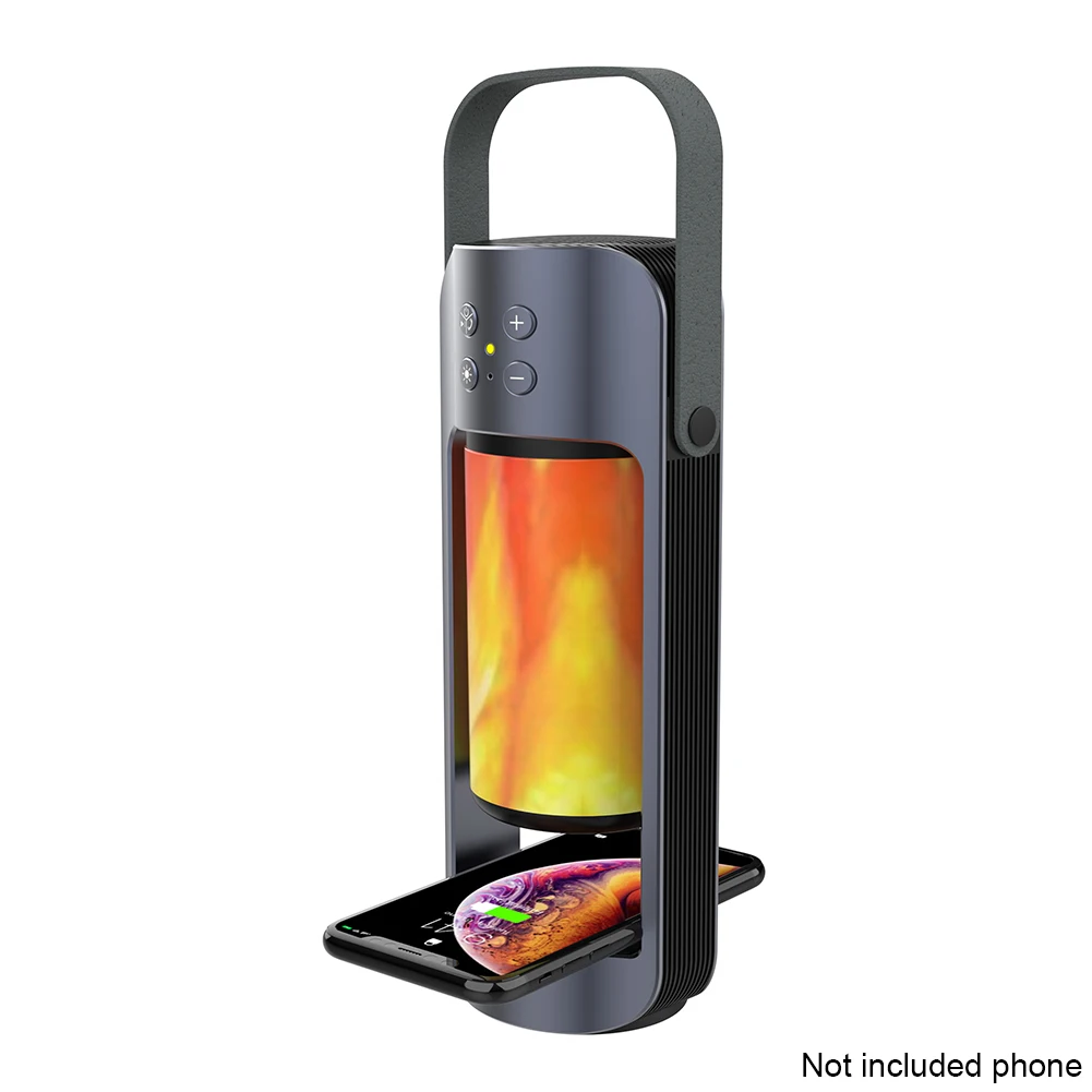 

3D Stereo Flame Lights TF Card Outdoor Wireless Charger Aux Support Bluetooth Speaker HIFI Camping Portable Night Lamp U Disk