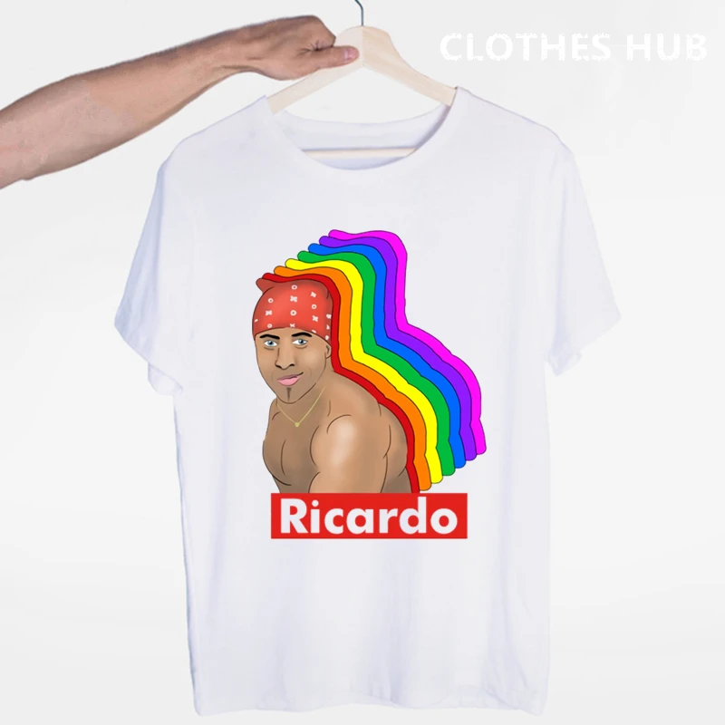 Pocket Ricardo Milos, Мужская футболка, аниме, эстетика vaporwave, рождественские футболки, футболка с принтом, топ, футболка, Мужская одежда, Harajuku, футболка - Цвет: B