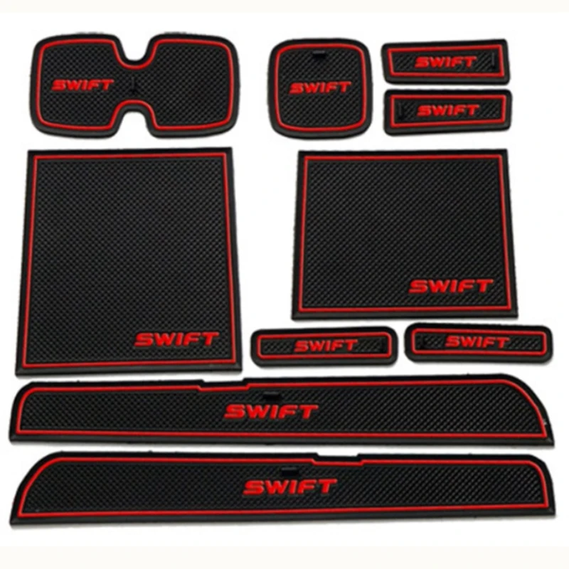 Car Mat for Suzuki Swift 2005 To 2014 Anti Slip Car Door Slot Rubber Latex Groove Mats Interior Cup Cushion Car-Styling car non slip mat,non slip mat