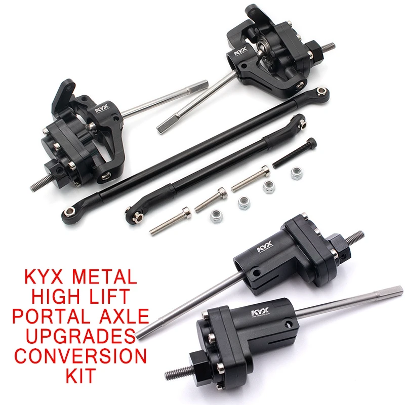 

New High Quality KYX Metal High Lift Portal Axle Upgrades Conversion Kit for Axial SCX10 II Aluminum RC Cars Parts Accessory