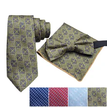 Набор геометрических мужских галстуков и носовых платков, Мужской дизайнерский узкий галстук, квадратный носовой платок, Бабочка, галстук-бабочка, комплект галстуков в партии