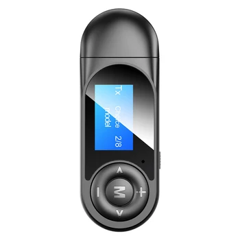 

T13 USB Bluetooth 5.0 Adapter LCD Screen 3.5mm AUX Dongle Audio Receiver Transmitter for Car PC TV Headset