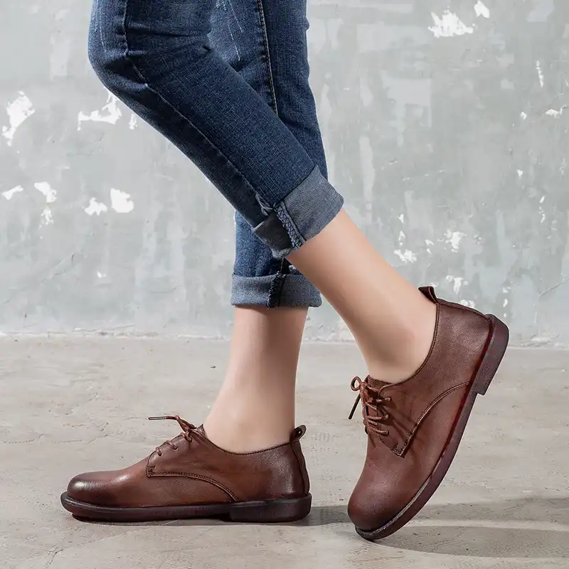 leather simple shoes