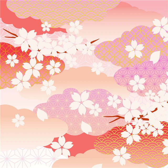 Japán Stílusú Zsebkendő Furoshiki Poliészter Anyag /Tömör Rózsaszín Sakura Az Egyik Oldal Nyomtatott /Sok Felhasználás - Image 4