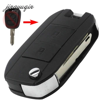 

Jingyuqin 10pcs Modified Flip Folding Car Key Shell For Peugeot 307 107 207 407 Citroen C2 C3 Xsara Remote 2 Button Key