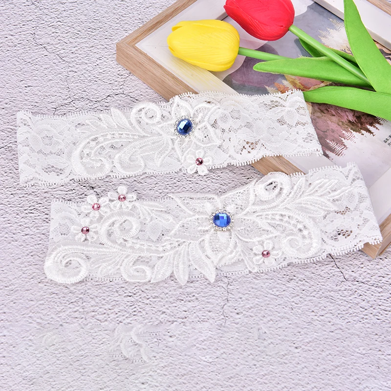 2 шт./компл. Для женщин свадебные подвязки, Кружевная подвязка подвязки белое кружевное платье невесты с резинками