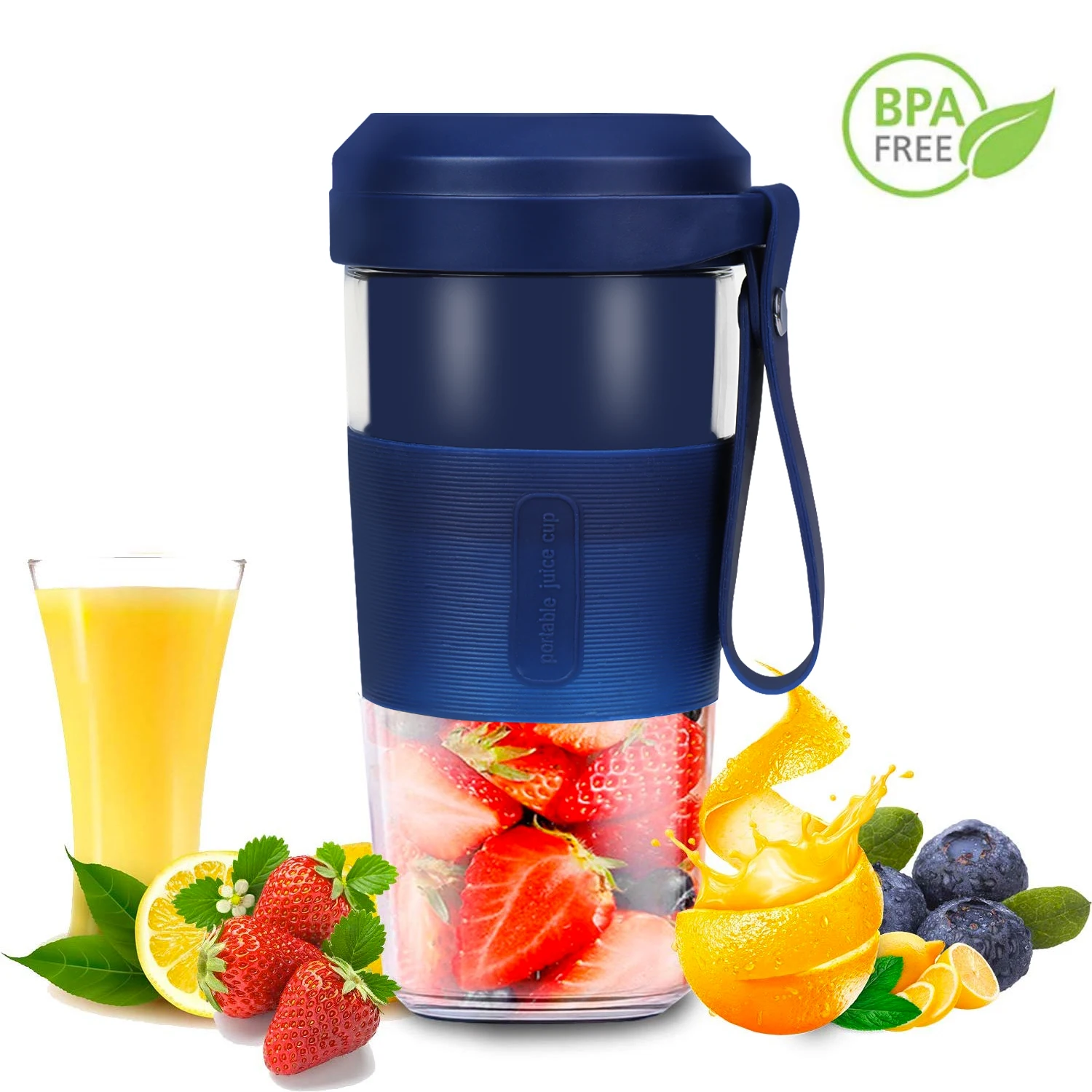 

Real Glass Juicer Bottle Fruit Cup Extractor 350ml Electric Smoothie Blender Orange Lemon Juicer Built-in High Capacity Battery