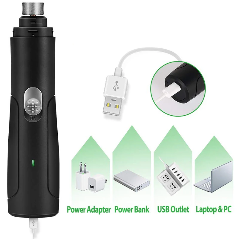 Dog Nail Grinder-Модернизированный 2 скорости тихий USB Перезаряжаемый профессиональный триммер для ногтей для домашних животных уход за лапами и Сглаживание Уход за когтями для