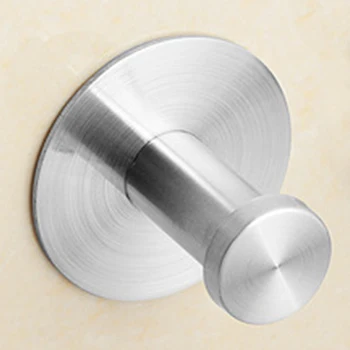 

2pcs Bathroom Movable Towel Adhesive Punch-free Hook Clothes Stainless Steel Home Multi-use