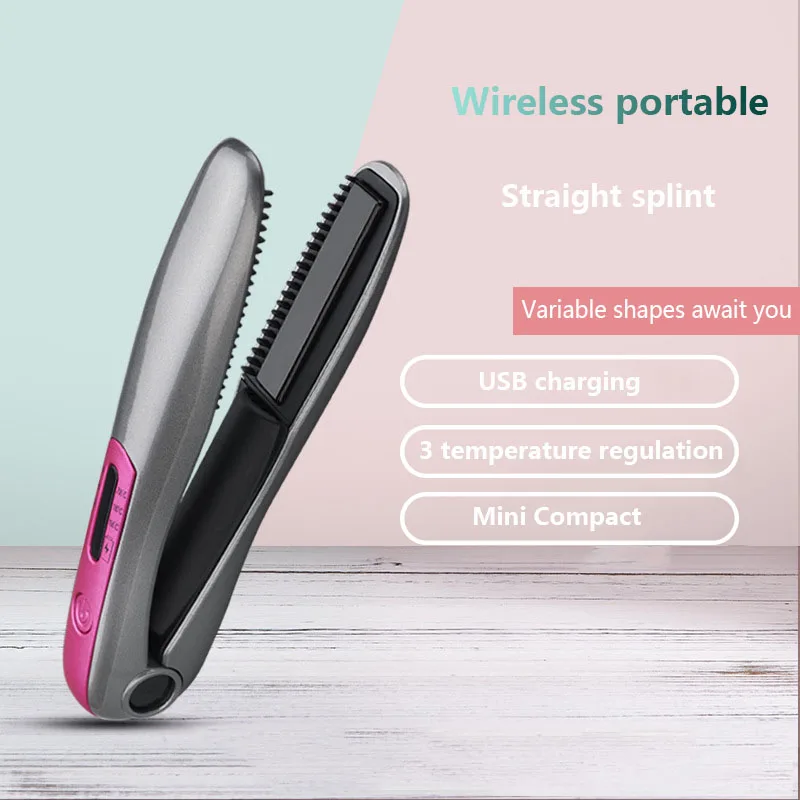 

Professional Plates Flat Iron Straightening Irons Styling Tools Iron Hair Iron MINI Wireless Ceramic Hair Straightener Curler