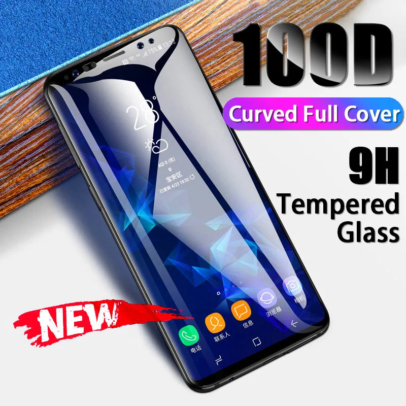 Изогнутое закаленное стекло с полным покрытием для Samsung Galaxy Note 10 9 8 S8 S9 Защитная