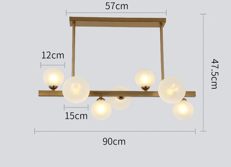 Modern Glass Ball Chandelier Designer Living Room Chandelier Lighting Vintage Dinning Room Hanging Light Fixture Luster