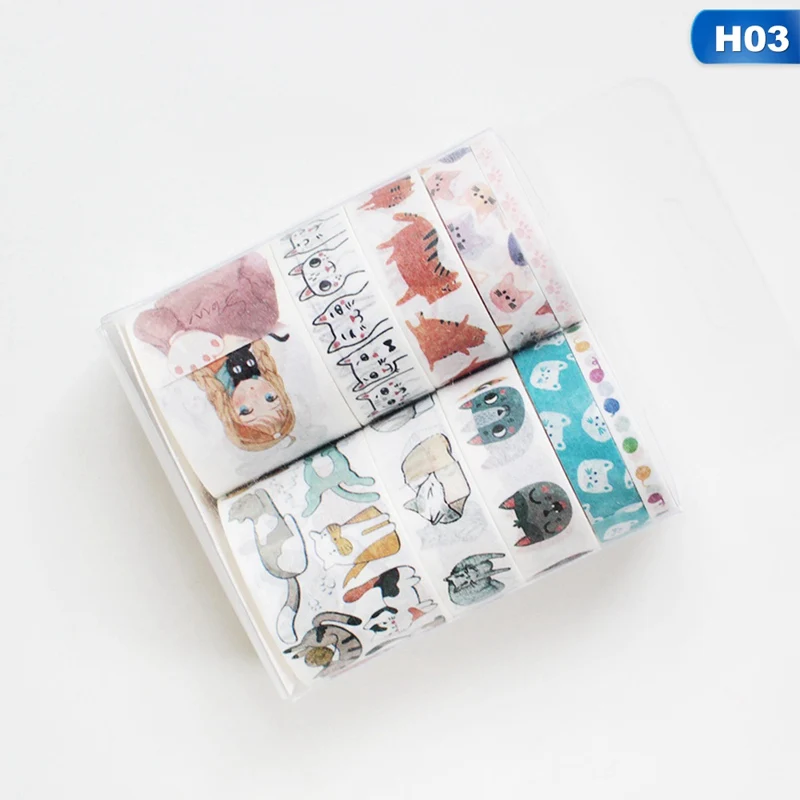 H03 10 шт./компл. лента Washi Фламинго изоляционная лента Kawaii Материал Escolar Скрапбукинг Washi Jouanal Декор - Цвет: H03