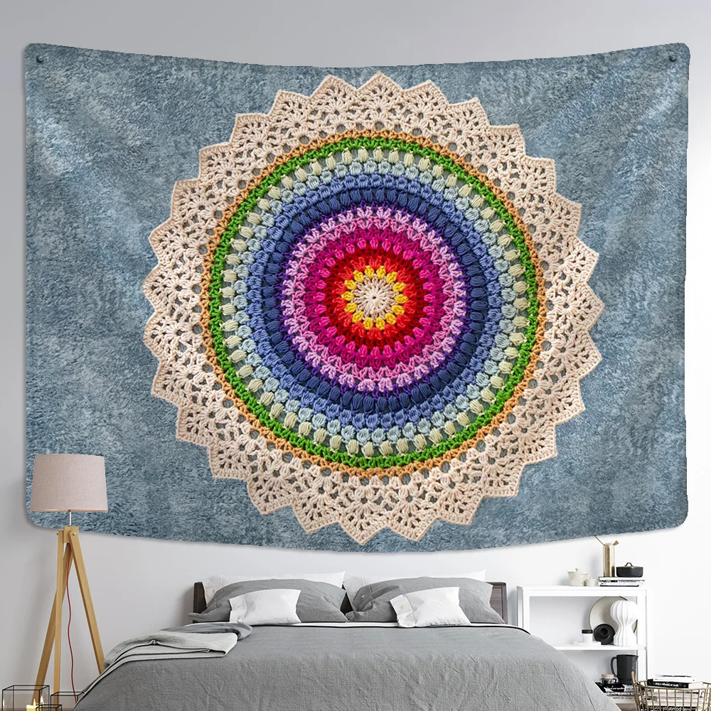 Arazzo Hippie Mandala Con Pavone – Tappezzeria Bohemien Per Parete O Letto