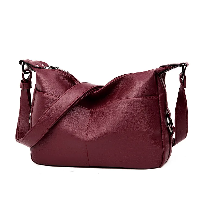 

Bag Women's 2019 New Style Shoulder Bag WOMEN'S Bag Soft Leather Fashion Shoulder Middle-aged WOMEN'S Bag Mommy Bag a-Piece