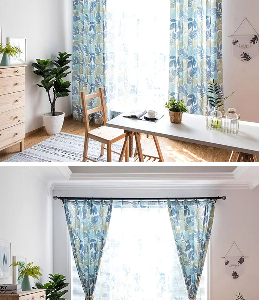 Занавеска для гостиной s Green Window, комнатная панель, занавеска для спальни, Деревенская кухня, гофрированная, украшение комнаты AWB0181 4